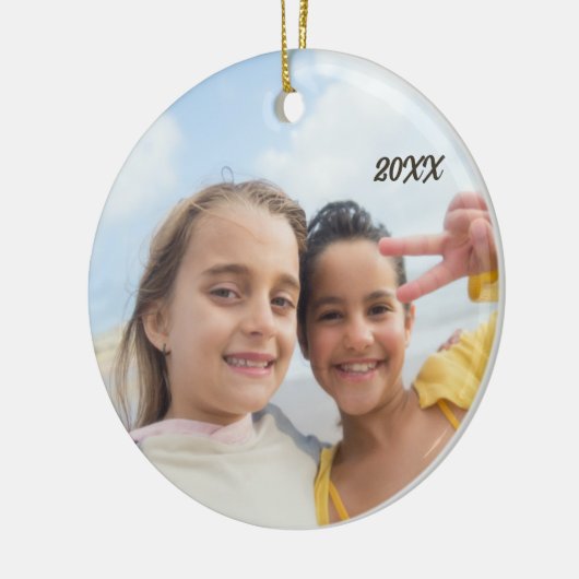 Aangepaste foto-Afbeelding tekst Gepersonaliseerd  Keramisch Ornament (Links)