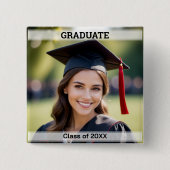 Aangepaste foto afgestudeerde klas van 20XX afstud Vierkante Button 5,1 Cm (Voorkant)