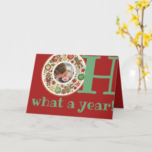 Aangepaste Foto Afscheid 2020 Grappige Kerstvakant Kaart (Gele Bloem)