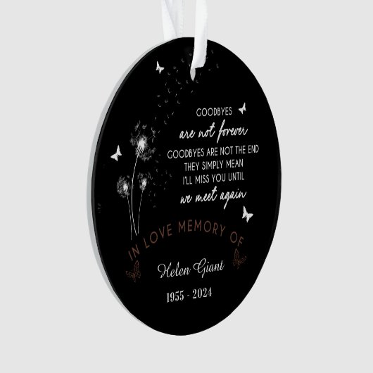 Aangepaste foto 'Afscheid is niet voor altijd' Mem Ornament (voorkant)