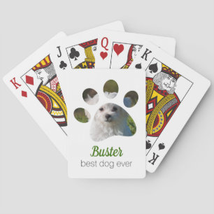 Aangepaste foto-afspeelkaarten voor Paw Print Dog Pokerkaarten