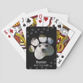 Aangepaste foto-afspeelkaarten voor Paw Print Dog Pokerkaarten