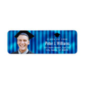 Aangepaste foto afstudeer retouradres met blauwe l etiket (Voorkant)