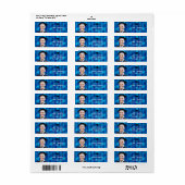 Aangepaste foto afstudeer retouradres met blauwe l etiket (Full Sheet)