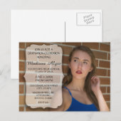 Aangepaste foto afstudeerfeest uitnodiging briefkaart (Voorkant / Achterkant)
