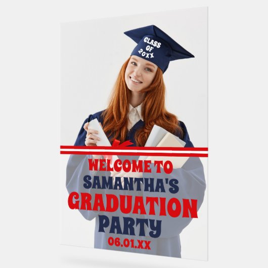 Aangepaste foto afstudeerfeest Welkom Acryl Bord (Hoek)