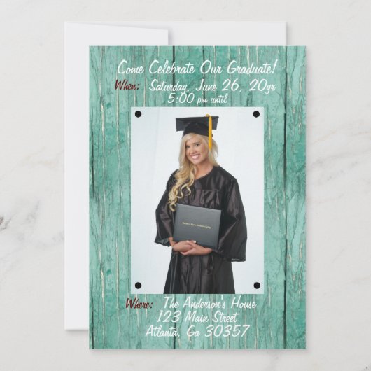 Aangepaste foto Afstuderen BBQ Party Kaart (Achterkant)