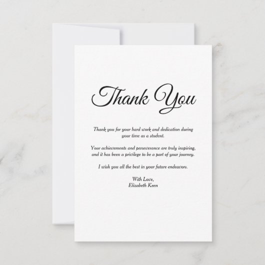 Aangepaste foto afstuderen bedankkaart (Achterkant)