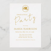 Aangepaste foto Afstuderen Gold Folie Uitnodiging (Achterkant)