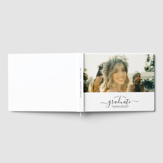 Aangepaste foto Afstuderen Modern script rendy Gastenboek (Volledig)