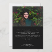 Aangepaste foto afstuderen moderne witte overlay aankondiging (Achterkant)