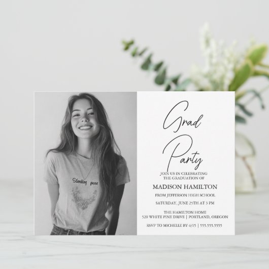 Aangepaste Foto Afstuderen partij Kaart (Staand voorkant)
