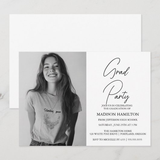 Aangepaste Foto Afstuderen partij Kaart (Voorkant / Achterkant)