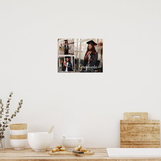 Aangepaste foto afstuderen poster (Keuken)