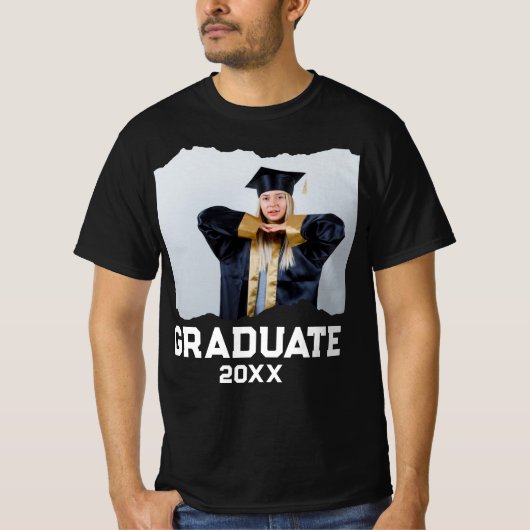 Aangepaste Foto Afstuderen Retro Senior Class van T-shirt (Voorkant)