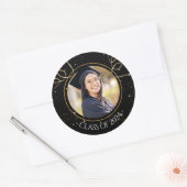 Aangepaste foto afstuderen ronde sticker (Envelop)