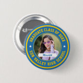 Aangepaste foto afstuderen seniorenklas ronde button 5,7 cm (Voorkant /achterkant)