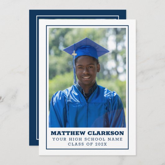 Aangepaste foto Afstuderen uitnodiging (Voorkant / Achterkant)