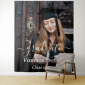 Aangepaste foto afstuderen wandkleed (In situ)