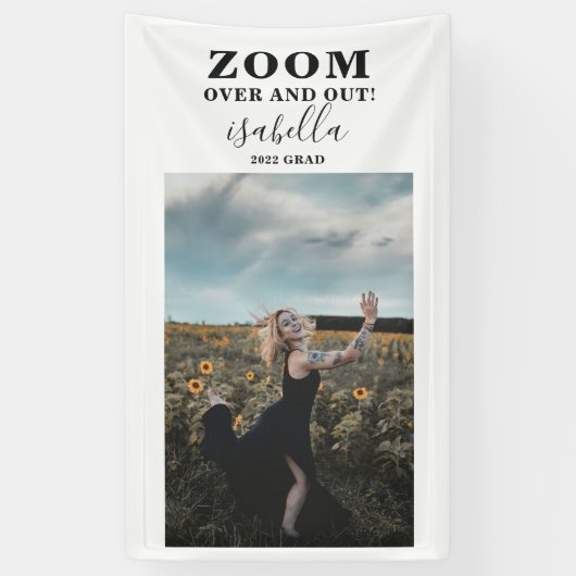 Aangepaste foto-Afstuderen - Zoom over en uit Spandoek (Verticaal)