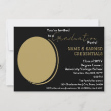 Aangepaste Foto Afstuderen Zwart, Wit & Goud Party