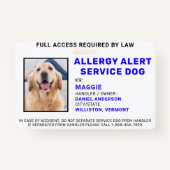 Aangepaste foto-alarmservice Dog ID-kaart Badge (Voorkant)