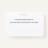 Aangepaste foto-alarmservice Dog ID-kaart Badge (Achterkant)