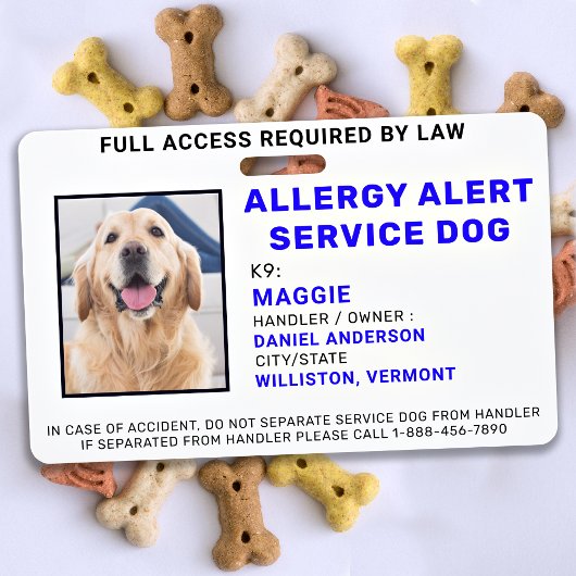 Aangepaste foto-alarmservice Dog ID-kaart Badge