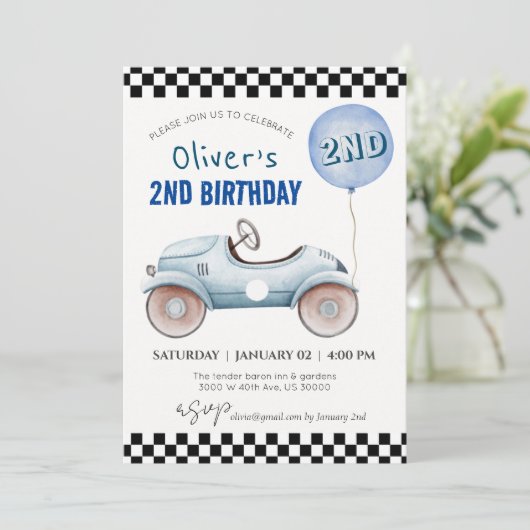 Aangepaste foto, Alle leeftijd, auto thema jongen  Kaart (Staand voorkant)