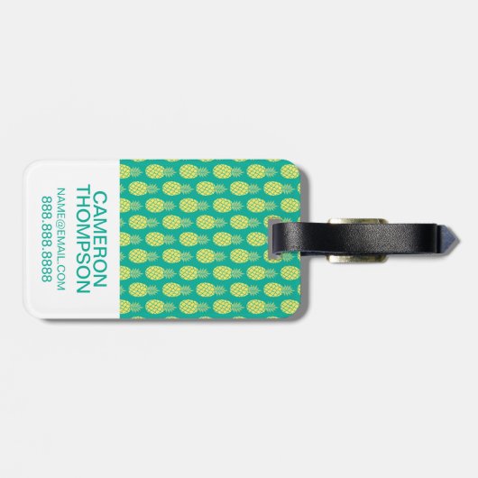 Aangepaste foto-ananassen bagagelabel (Achterkant horizontaal)