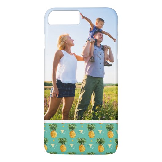 Aangepaste foto-ananassen op geometrisch patroon Case-Mate iPhone case (Achterkant)