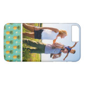 Aangepaste foto-ananassen op geometrisch patroon Case-Mate iPhone case (Achterkant (Horizontaal))