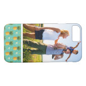 Aangepaste foto-ananassen op geometrisch patroon Case-Mate iPhone case (Achterkant (Horizontaal))