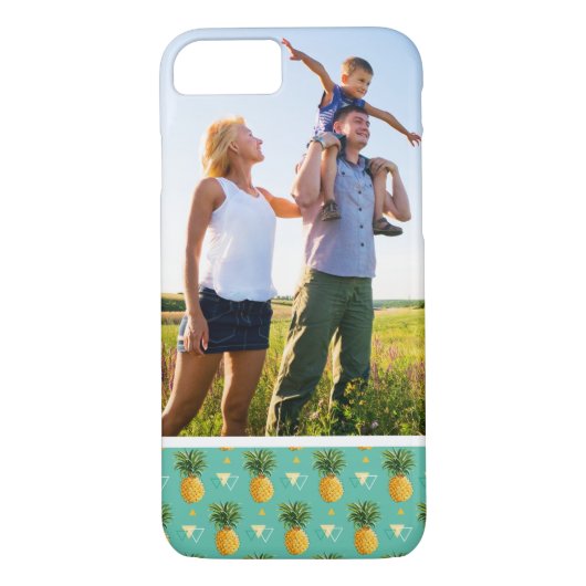 Aangepaste foto-ananassen op geometrisch patroon Case-Mate iPhone case (Achterkant)