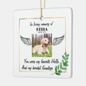 Aangepaste foto Angel Dog Memorial voor sympathie Keramisch Ornament (Links)