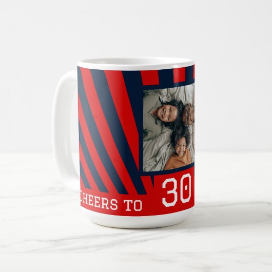 Aangepaste foto, ANY AGE Cheers Verjaardag Mok (Voorkant links)