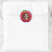Aangepaste foto Apple Face Ronde Sticker (Tas)