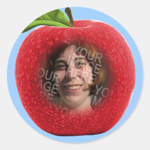 Aangepaste foto Apple Face Ronde Sticker