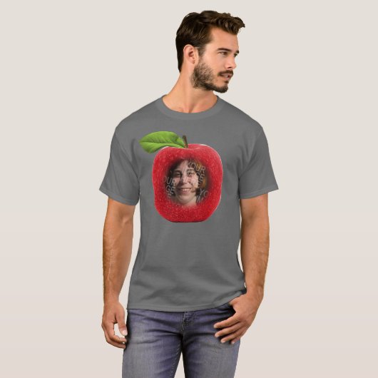 Aangepaste foto Apple Face T-shirt (Voorkant volledig)