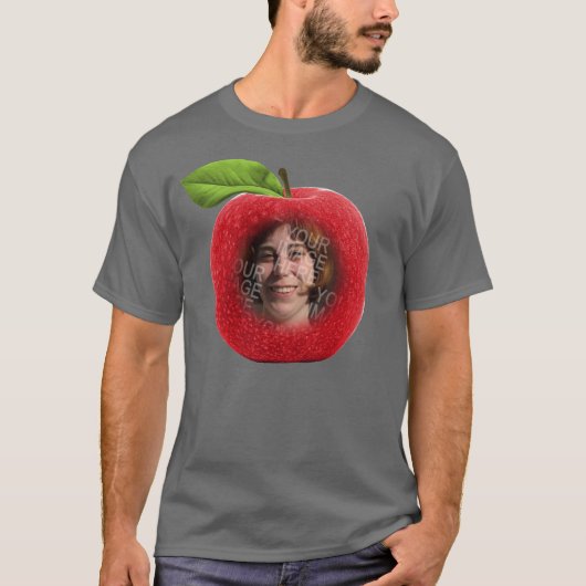 Aangepaste foto Apple Face T-shirt (Voorkant)