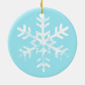 Aangepaste foto Aqua Blue Snowflake Circle Ornamen Keramisch Ornament (Achterkant)