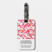 Aangepaste foto aquarel flamingo's in waterverf bagagelabel (Achterkant verticaal)