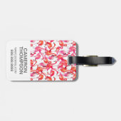Aangepaste foto aquarel flamingo's in waterverf bagagelabel (Achterkant horizontaal)