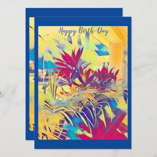 Aangepaste foto aquarel tuin struik verjaardagskaa feestdagenkaart (Voorkant / Achterkant)