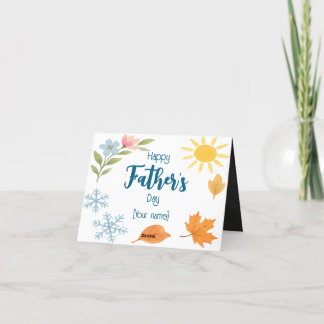 Aangepaste foto aquarel vier seizoenen Vaderdag Feestdagen Kaart