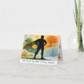 Aangepaste foto aquarel vier seizoenen Vaderdag Feestdagen Kaart (Voorkant)