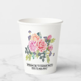 Aangepaste foto-armlogan twee kanten papieren bekers