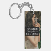 Aangepaste foto Art Name Monogram Quote Acrylic Re Sleutelhanger (Voorkant Links)