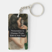 Aangepaste foto Art Name Monogram Quote Acrylic Re Sleutelhanger (achterkant)