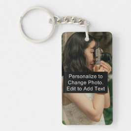 Aangepaste foto Art Name Monogram Quote Acrylic Re Sleutelhanger